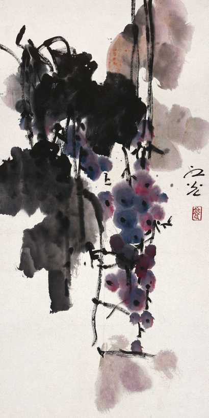 谢之光 葡萄 立轴